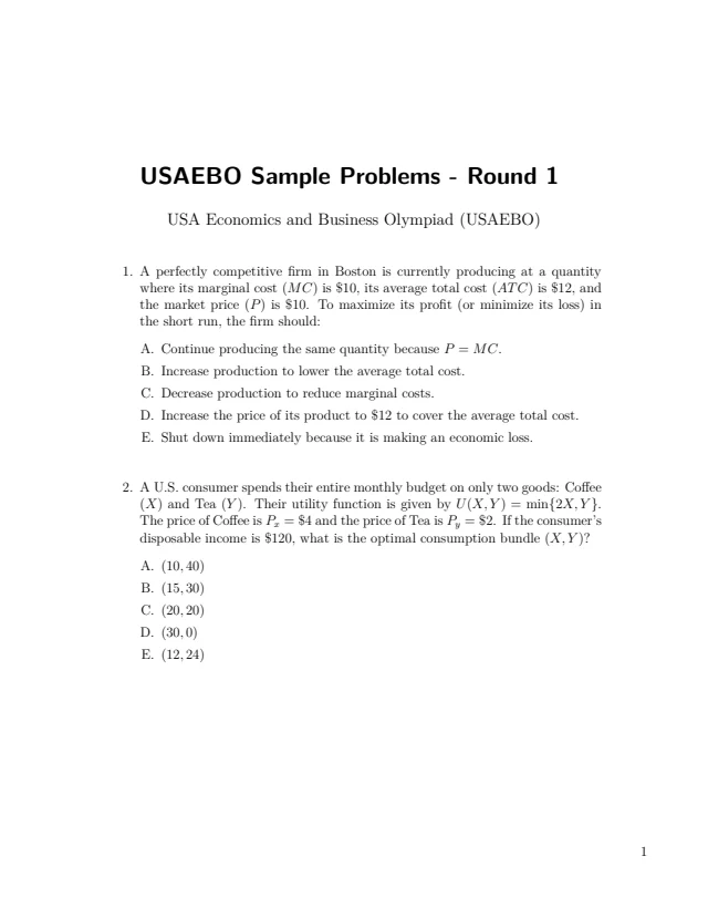 Official Round 1 samples · original first page